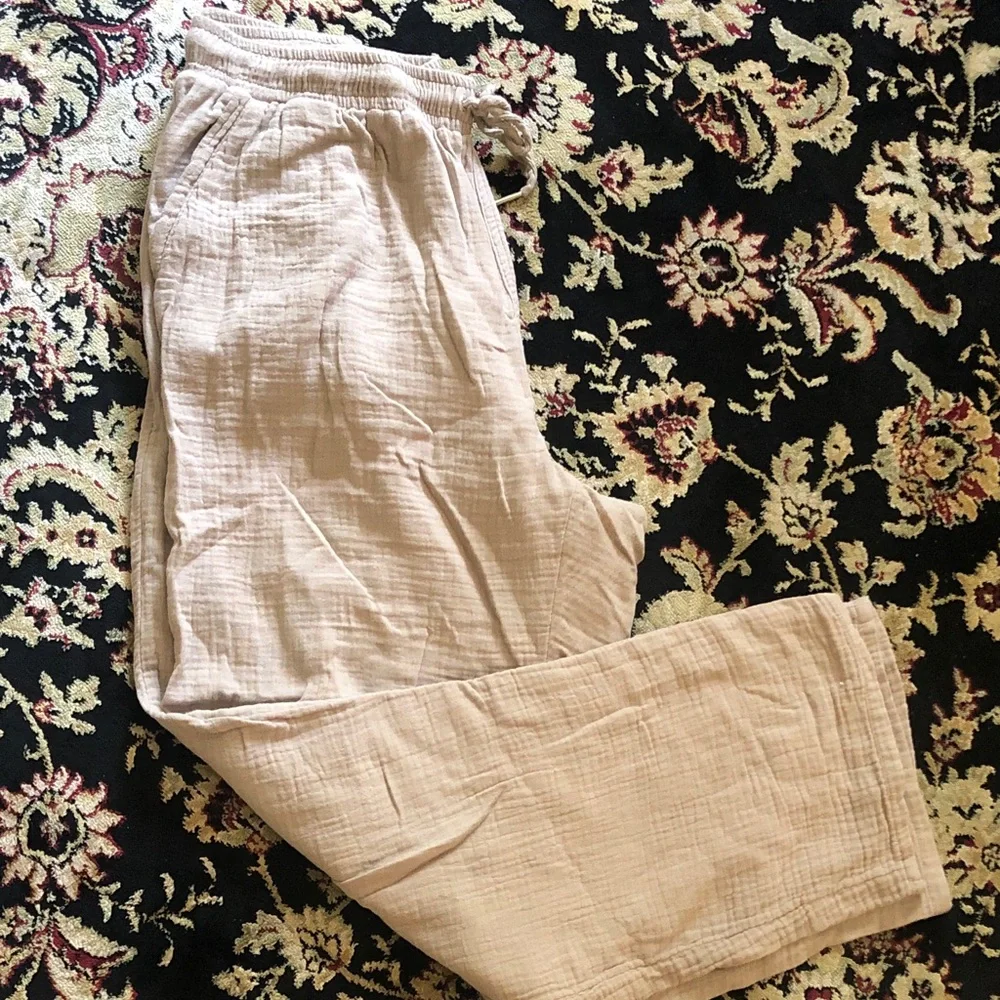 Calvin Klein Jeans Men's Light Beige Elastic Waist Joggers